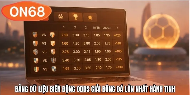 Bảng dữ liệu biến động odds giải bóng đá lớn nhất hành tinh